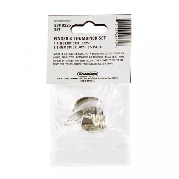 Nickel Silver Медиаторы на палец 5шт, нейзильбер, толщина .0225, Dunlop, 33P.0225  рис.2 