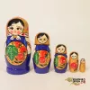 LHM10145 Матрешка "Хохлома синяя" 5 кукольная, Хохлома