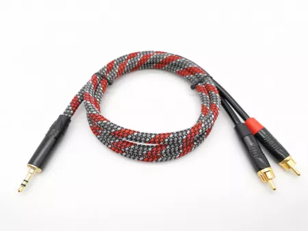 Кабель аудио 3.5мм-2хRCA, 1.25м, в оплетке, ZZcable, G45-3,5-2RCA-0125-Z