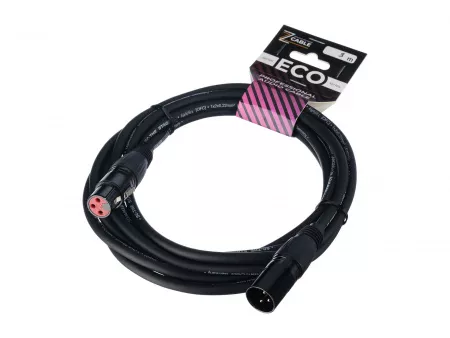 Кабель микрофонный 3м, ZZcable, E1-XLR-M-F-0300-0