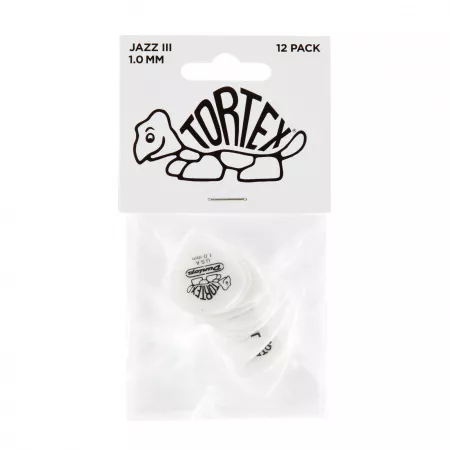 Tortex White Jazz III Медиаторы 12шт, толщина 1,00мм, Dunlop, 478P1.0