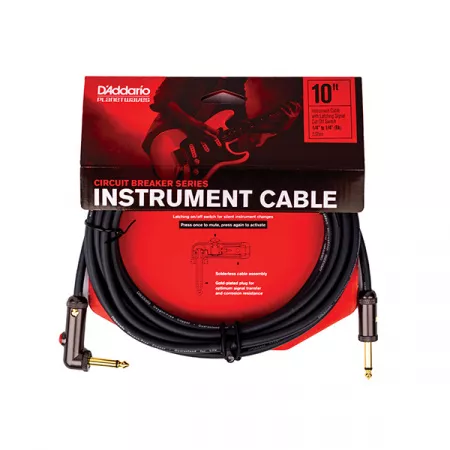 PW-AGLRA-10 Circuit Breaker Кабель инструментальный, с выключателем, 3м, угловой, Planet Waves