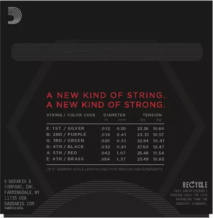 NYXL1254 NYXL Комплект струн для электрогитары, Heavy, 12-54, D'Addario