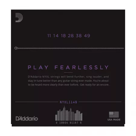 NYXL1149 NYXL Комплект струн для электрогитары, никелированные, Medium, 11-49, D'Addario