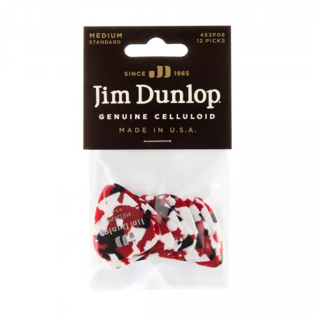Genuine Celluloid Медиаторы, 12шт, средние, пестрые, Dunlop, 483P06MD