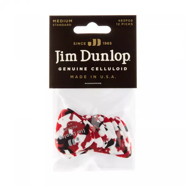 Genuine Celluloid Медиаторы, 12шт, средние, пестрые, Dunlop, 483P06MD  рис.2 