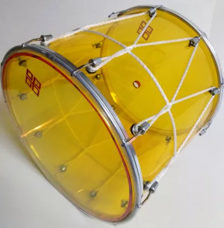 Барабан кавказский 14", акрил 34х36см, с верёвкой, желтый, Мастерская Бехтеревых, BKA-14Jv