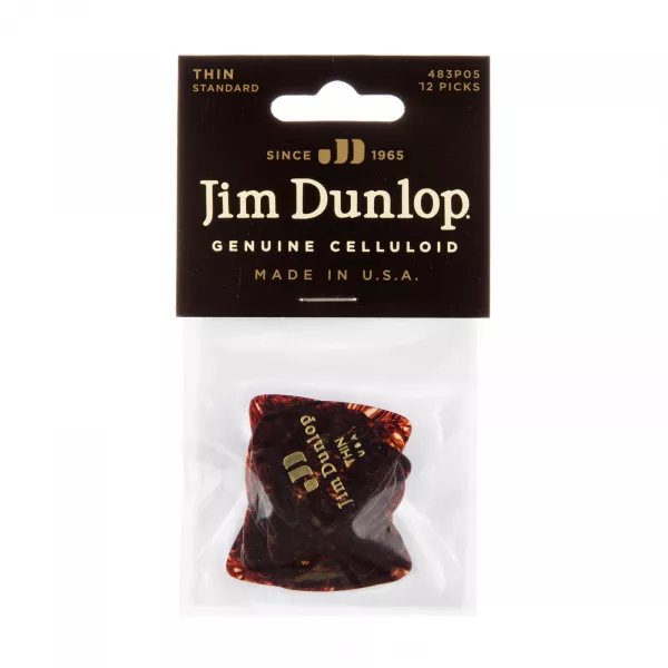 Genuine Celluloid Медиаторы, 12шт, тонкие, Dunlop, 483P05TH  рис.2 