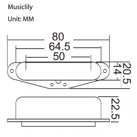 Звукосниматель магнитный сингл, для Tele, нековый, хром, Musiclily, MX1252CR