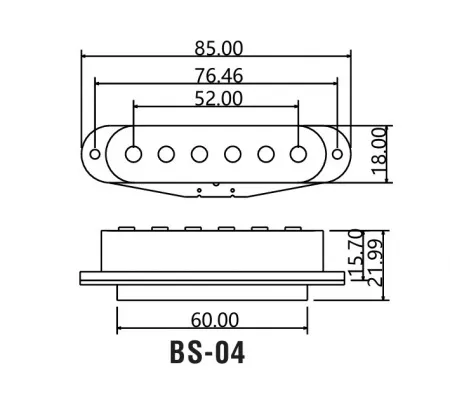 Звукосниматель магнитный, сингл, бриджевый, белый, Belcat, BS-04Bridge-WH