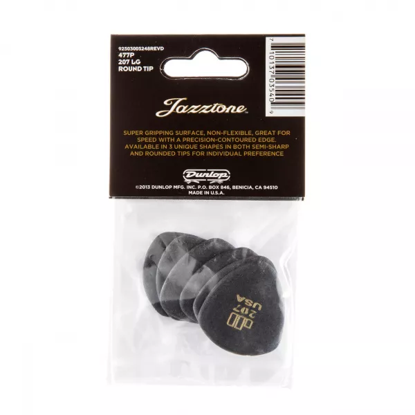 JD Jazztones Медиаторы, 6шт, большой круглый кончик, Dunlop, 477P207  рис.2 