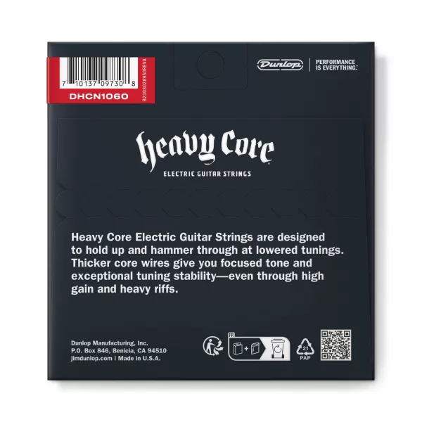 Heavy Core Комплект струн для электрогитары, никелированные, 10-60, Dunlop, DHCN1060-6  рис.2 