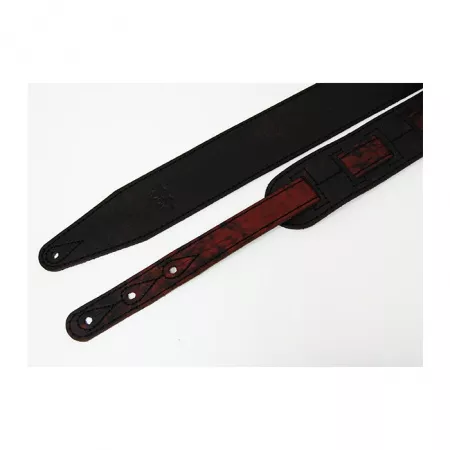 Leather 21 Ремень для гитары, кожаный, тлеющий костер, Fidel, FL60028L21L
