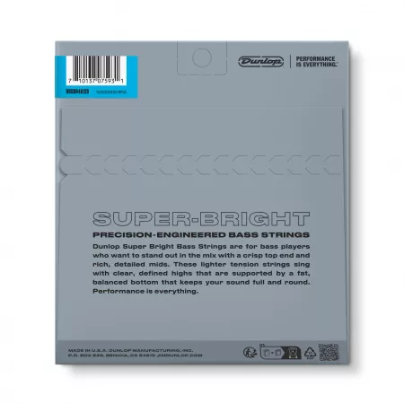 Super Bright Комплект струн для 5-струнной бас-гитары, никелир., Medium, 45-125, Dunlop, DBSBN45125