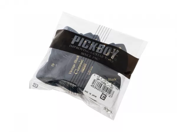 Celluloid Vintage Classic Black Медиаторы 50шт, толщина 1.20мм, Pickboy, GP-04BL/120  рис.2 