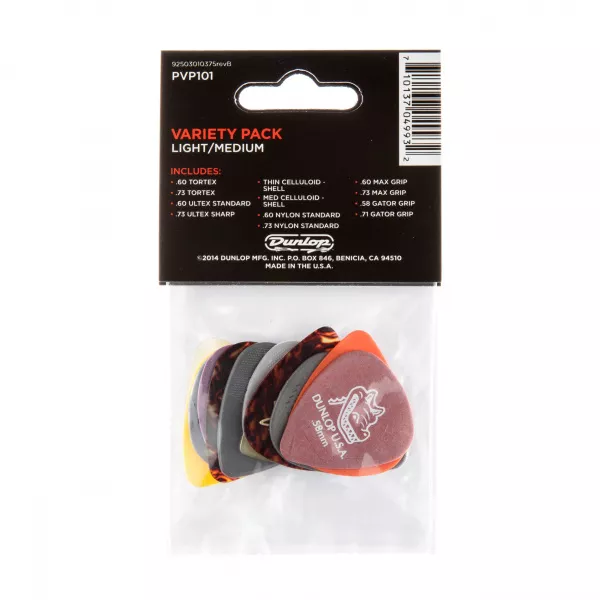 Набор медиаторов Guitar LT/MED Pick Variety Pack  12шт, тонкие/средние, Dunlop, PVP101  рис.2 