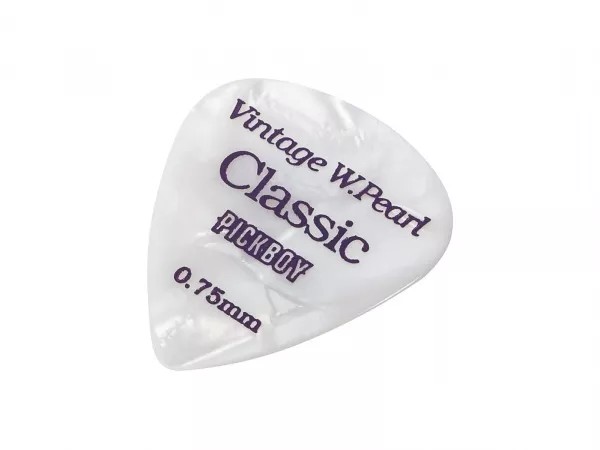 Celluloid Vintage Classic White Pearl Медиаторы 50шт, толщина 0.75мм, Pickboy, GP-14/075  рис.2 