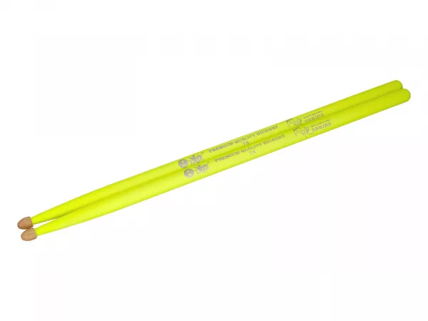 Fluorescent Series 7A YELLOW Барабанные палочки, желтые, орех гикори, HUN, 10101003009  рис.2 