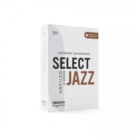 Organic Select Jazz Unfiled Трости для саксофона сопрано, размер 2H, 10шт, D'Addario, ORRS10SSX2H