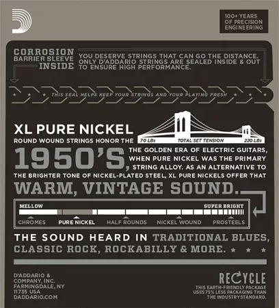 EPN120 XL PURE NICKEL Струны для электрогитары нейлоновые Super Light 9-41 D`Addario