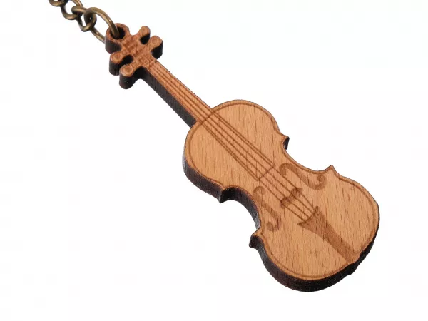 Брелок сувенирный скрипка, дерево, Rin, HY-B007  рис.2 