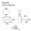 Колки для гитары 3+3, черные, Musiclily, MX1351BK-3MX1352BK-3