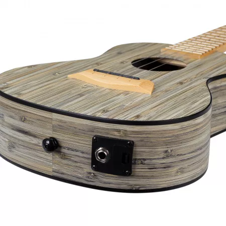 Bamboo Series Укулеле тенор со звукоснимателем, с чехлом, графит, Cascha, HH-2317E