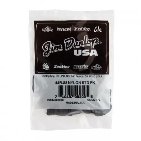Nylon Standard Медиаторы 72шт, толщина 0,88мм, Dunlop, 44R.88