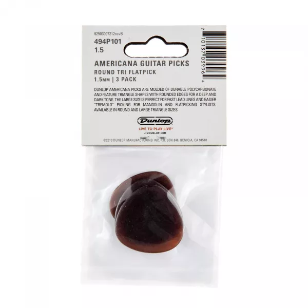 Americana Round Медиаторы треугольные, 3шт, Dunlop, 494P101  рис.2 