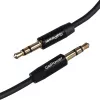 Кабель AUX 3.5мм (m)- 3.5мм (m), 2.0м, TPE черный, в пакете, GoPower, 00-00027480