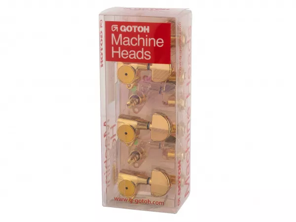 Колки для гитары 3+3, локовые, золото, Gotoh, SG301-HAPM-20-GG-L3+R3  рис.2 