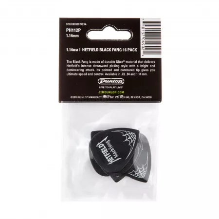 Black Fang Медиаторы, 6шт, толщина 1,14мм, Dunlop, PH112P1.14
