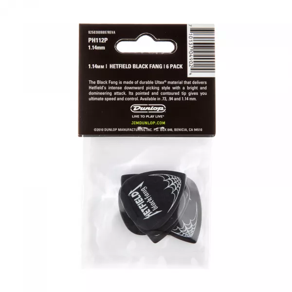 Black Fang Медиаторы, 6шт, толщина 1,14мм, Dunlop, PH112P1.14  рис.2 