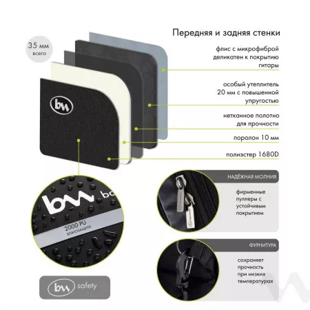 Electro Pro Plus Чехол для электрогитары, черный, BAG&music, BM1136