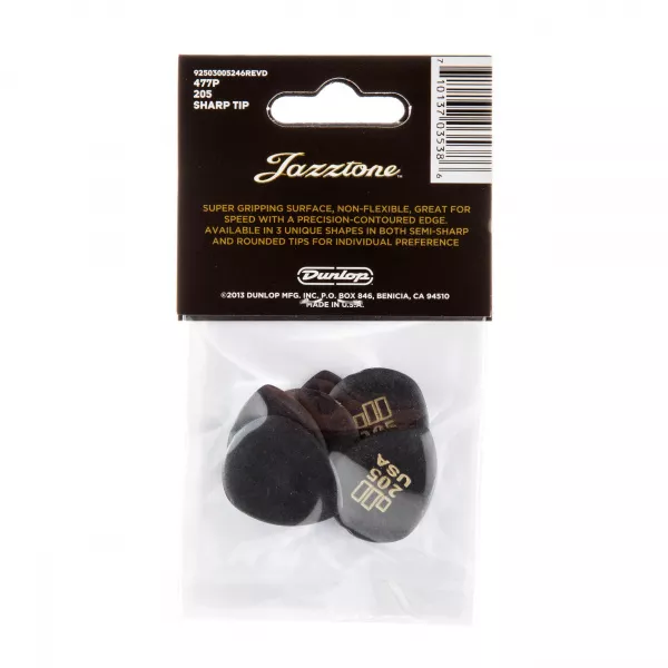 JD Jazztones Медиаторы, 6шт, острый кончик, Dunlop, 477P205  рис.2 