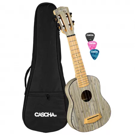 Bamboo Series Graphite Укулеле сопрано, с чехлом, графит, Cascha, HH-2315
