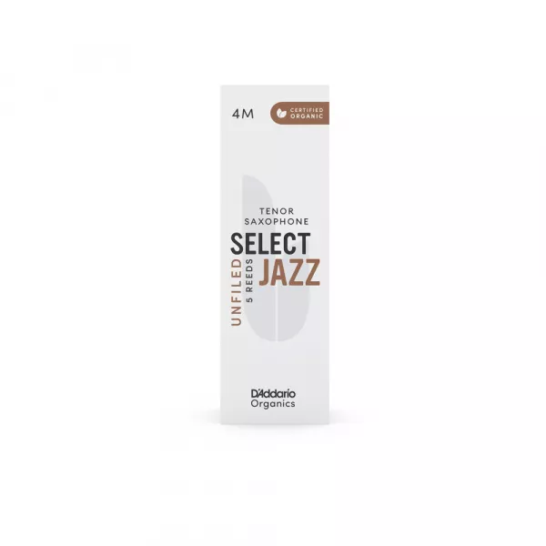 Organic Select Jazz Unfiled Трости для саксофона тенор, размер 4M, 5шт, D'Addario, ORRS05TSX4M  рис.2 