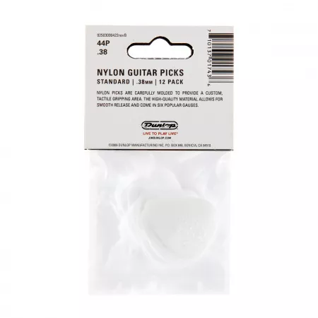 Nylon Standard Медиаторы 12шт, толщина 0,38мм, Dunlop, 44P.38