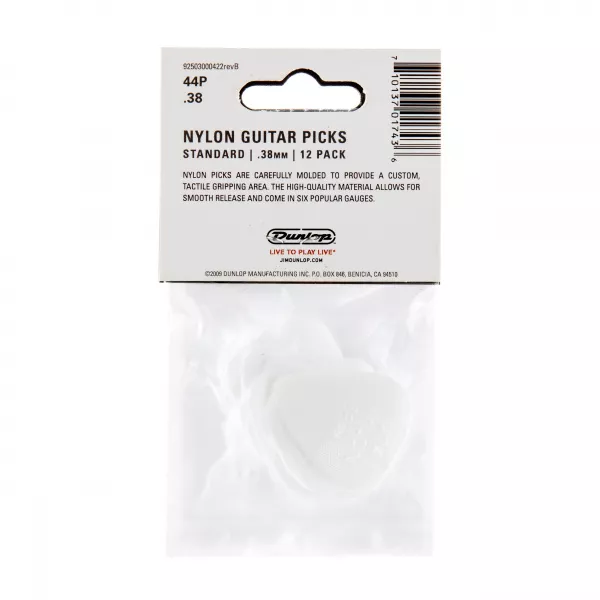 Nylon Standard Медиаторы 12шт, толщина 0,38мм, Dunlop, 44P.38  рис.2 