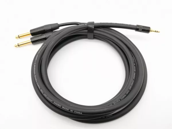 Кабель аудио 3.5-2х6.3мм, 5м, ZZcable, E52-3,5-2J-0500-0  рис.2 