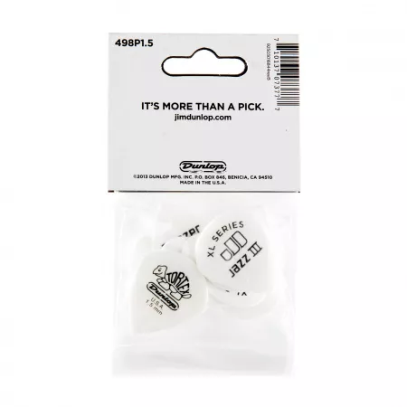 Tortex Jazz III XL Медиаторы 12шт, толщина 1,5мм, Dunlop, 498P1.5
