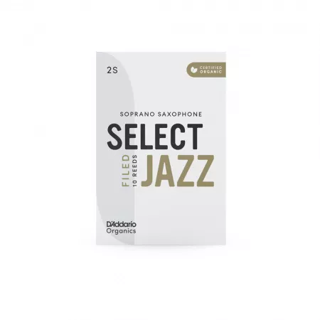 Organic Select Jazz Filed Трости для саксофона сопрано, размер 2S, 10шт, D'Addario, ORSF10SSX2S
