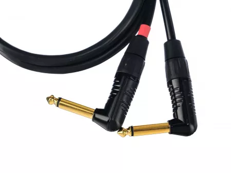 Кабель 3,5-2хJack, угловой, 1м, ZZcable, G53-3,5-2JR-0100-0