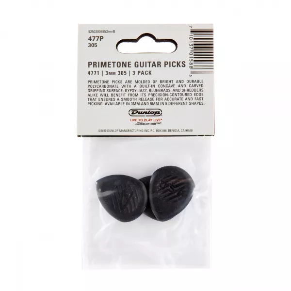 Primetone Медиаторы, 3шт, 3мм, острый кончик, Dunlop, 477P305  рис.2 