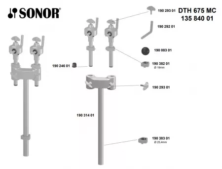 Hardware 600 DTH 675 MC Двойной держатель том-барабана, Sonor, 13584001