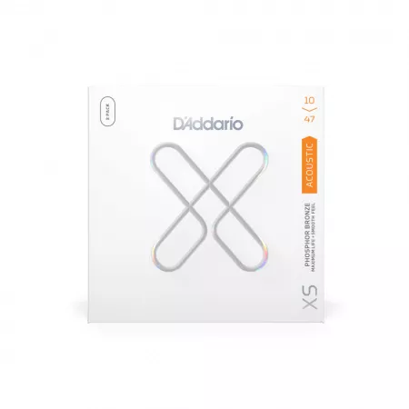 Струны для акустической гитары, фосфорная бронза, 10-47, 3 комплекта, D'Addario, XSAPB1047-3P