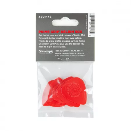 Prime Grip Delrin 500 Медиаторы 12шт, толщина 0,46мм, Dunlop, 450P.46