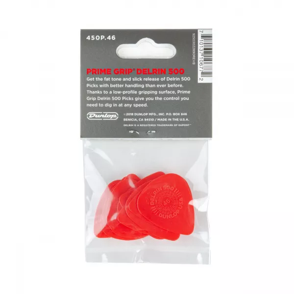 Prime Grip Delrin 500 Медиаторы 12шт, толщина 0,46мм, Dunlop, 450P.46  рис.2 