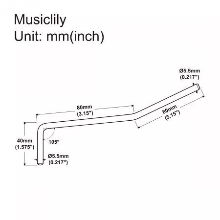 Рычаг тремоло Strat Style, 5.5мм, черный, Musiclily, MX2207BK