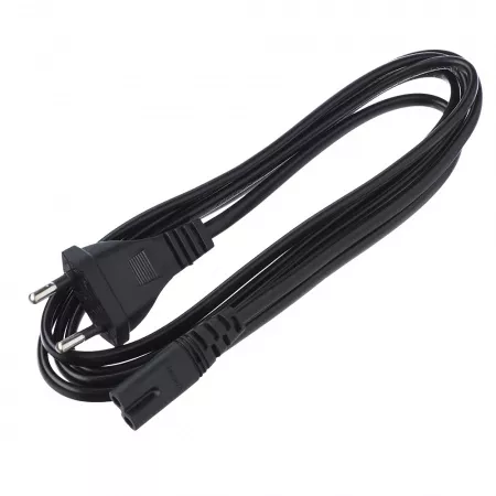 Кабель питания евровилка-C7 (2-pin) 1.8м ПВХ 0.75мм, черный, GoPower, 00-00025227